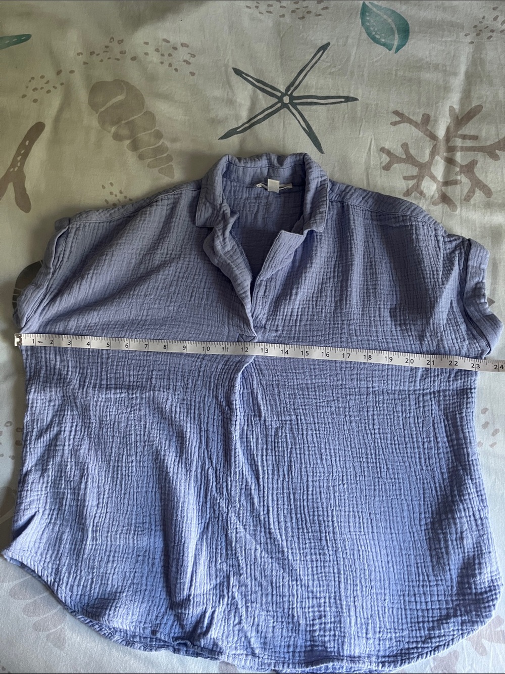 beachlunchlounge Womens light Blue Crinkle Shirt - Picture 5 of 6